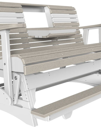 LuxCraft 5 foot Plain Poly Balcony Glider Birch & White