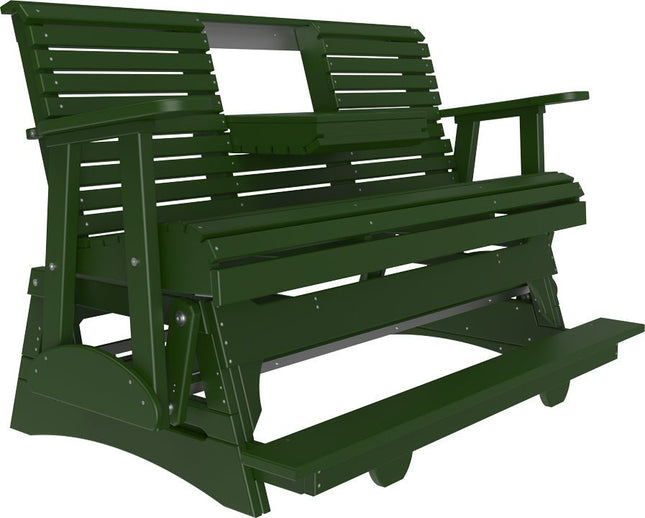 LuxCraft 5 foot Plain Poly Balcony Glider Green