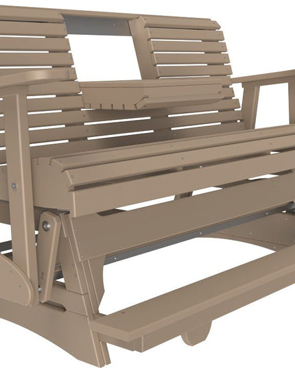 LuxCraft 5 foot Plain Poly Balcony Glider Weatherwood