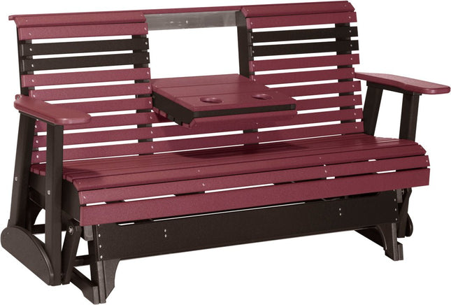 LuxCraft 2 foot Swivel Classic Poly Glider Cherrywood & Black