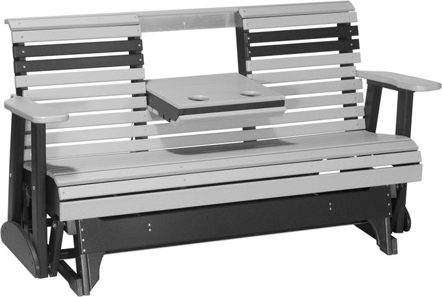 LuxCraft 2 foot Swivel Classic Poly Glider Dove Gray & Black