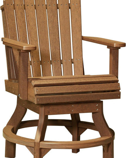 LuxCraft Poly Adirondack Swivel Chair (Counter Height) Antique Mahogany