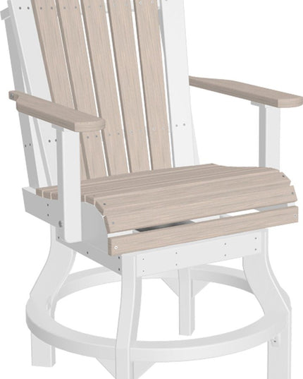 LuxCraft Poly Adirondack Swivel Chair (Counter Height) Birch & White