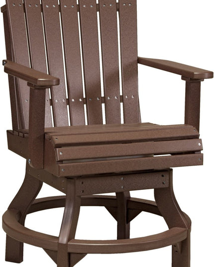 LuxCraft Poly Adirondack Swivel Chair (Counter Height) Chestnut Brown