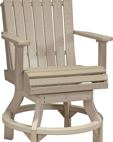 LuxCraft Poly Adirondack Swivel Chair (Counter Height) Weatherwood