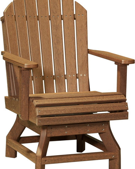 LuxCraft Poly Adirondack Swivel Chair (Dining Height) Antique Mahogany