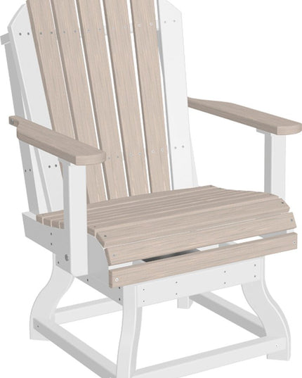 LuxCraft Poly Adirondack Swivel Chair (Dining Height) Birch & White