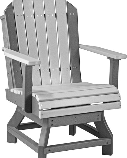LuxCraft Poly Adirondack Swivel Chair (Dining Height) Dove Gray & Slate