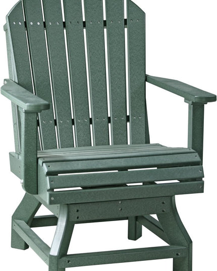 LuxCraft Poly Adirondack Swivel Chair (Dining Height) Green