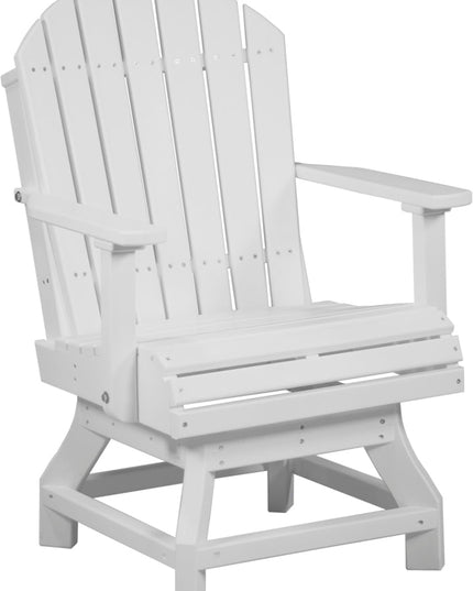 LuxCraft Poly Adirondack Swivel Chair (Dining Height) White