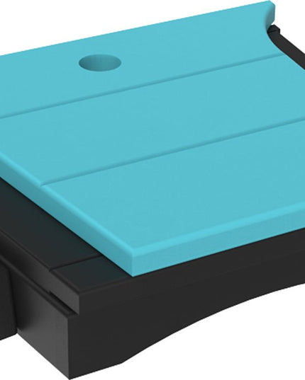 LuxCraft Balcony Tete-a-Tete Table (Aruba Blue & Black)