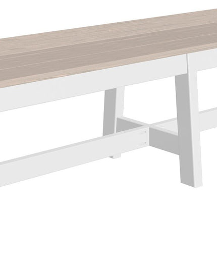 LuxCraft Cafe Dining Bench 72" Birch and White