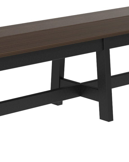 LuxCraft Cafe Dining Bench 72" Brazilian Walnut and Black