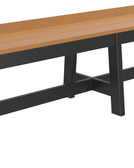 LuxCraft Cafe Dining Bench 72" Cedar and Black