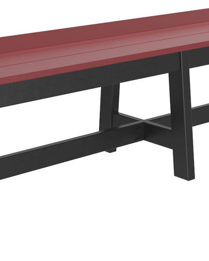 LuxCraft Cafe Dining Bench 72" Cherrywood and Black