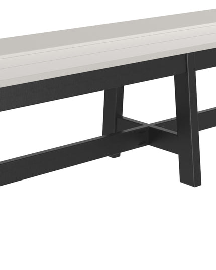 LuxCraft Cafe Dining Bench 72" Dove Gray and Black