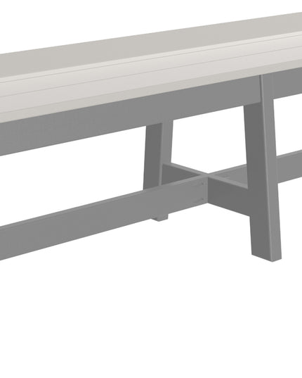 LuxCraft Cafe Dining Bench 72" Dove Gray and Slate