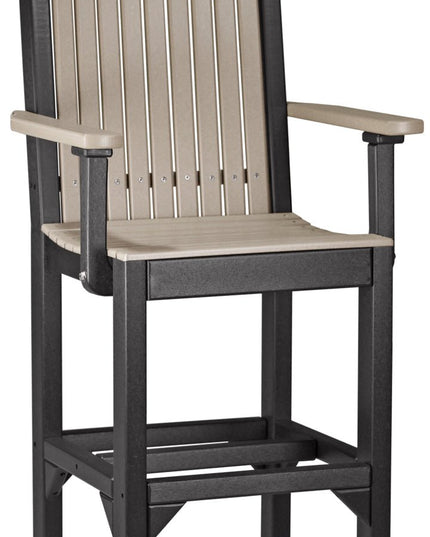 LuxCraft Classic Arm Chair (Bar Height) Weatherwood & Black