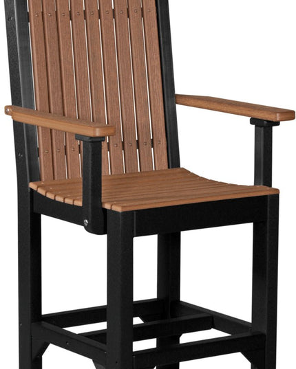 LuxCraft Classic Arm Chair (Counter Height) Antique Mahogany & Black