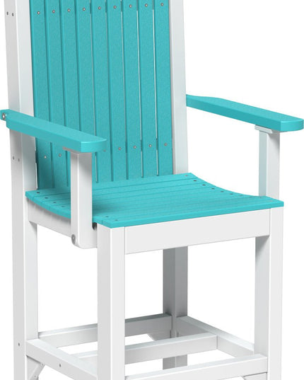 LuxCraft Classic Arm Chair (Counter Height) Aruba Blue & White