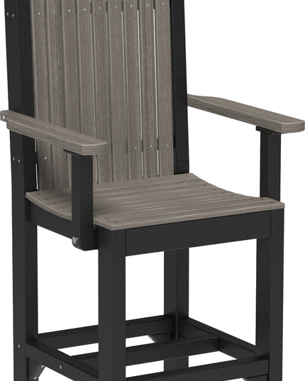 LuxCraft Classic Arm Chair (Counter Height) Coastal Gray & Black