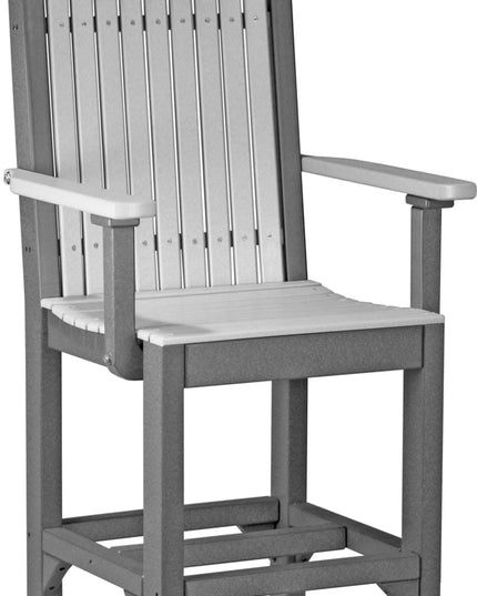 LuxCraft Classic Arm Chair (Counter Height) Dove Gray & Slate