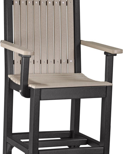 LuxCraft Classic Arm Chair (Counter Height) Weatherwood & Black