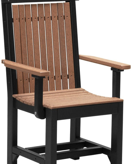 LuxCraft Classic Arm Chair (Dining Height) Antique Mahogany & Black