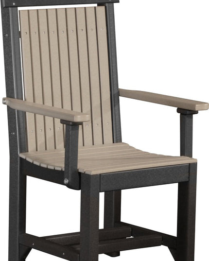 LuxCraft Classic Arm Chair (Dining Height) Weatherwood & Black