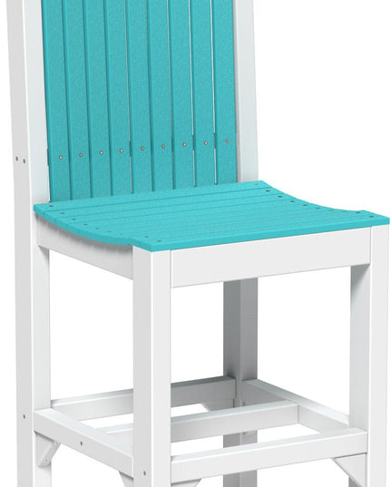 LuxCraft Classic Side Chair (Bar Height) Aruba Blue & White