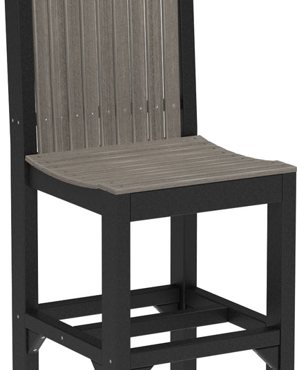 LuxCraft Classic Side Chair (Bar Height) Coastal Gray & Black