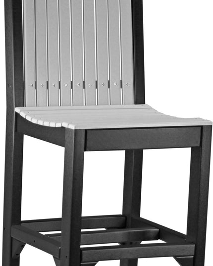 LuxCraft Classic Side Chair (Bar Height) Dove Gray & Black