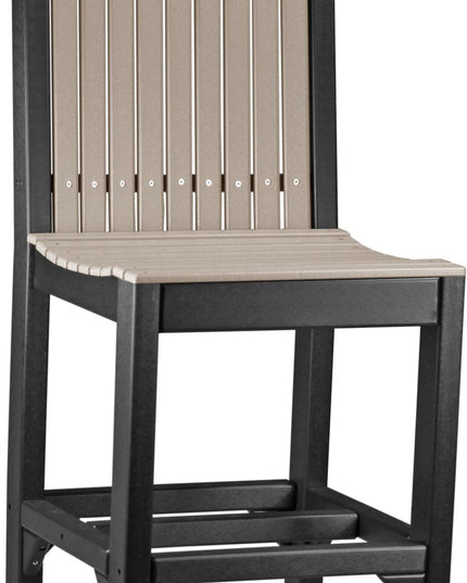 LuxCraft Classic Side Chair (Bar Height) Weatherwood & Black