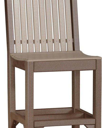 LuxCraft Classic Side Chair (Bar Height) Weatherwood & Chestnut Brown