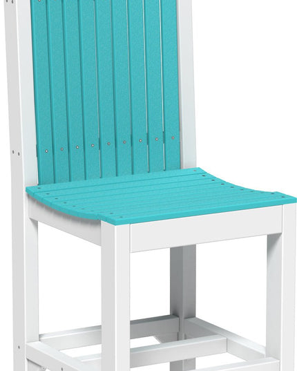 LuxCraft Classic Side Chair (Counter Height) Aruba Blue & White
