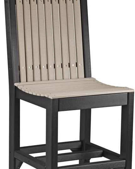 LuxCraft Classic Side Chair (Counter Height) Weatherwood & Black