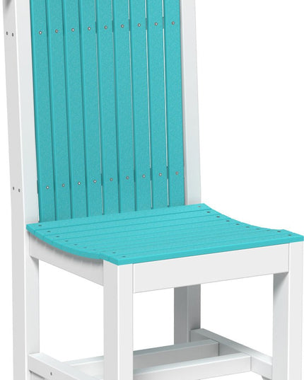 LuxCraft Classic Side Chair (Dining Height) Aruba Blue & White