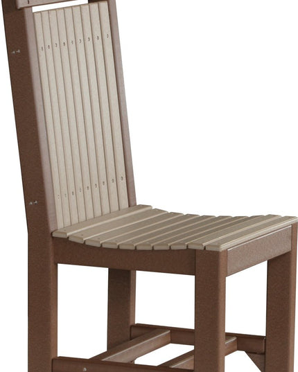 LuxCraft Classic Side Chair (Dining Height) Weatherwood & Chestnut Brown