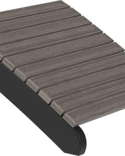 LuxCraft Deluxe Adirondack  Footrest (Coastal Gray & Black)