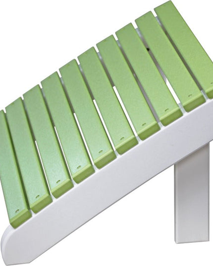 LuxCraft Deluxe Adirondack  Footrest (Lime Green & White)