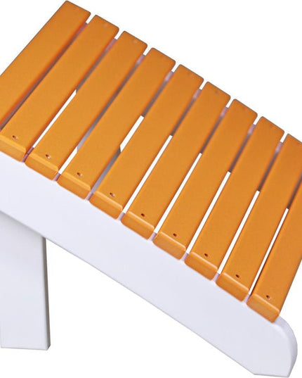 LuxCraft Deluxe Adirondack  Footrest (Tangerine & White)