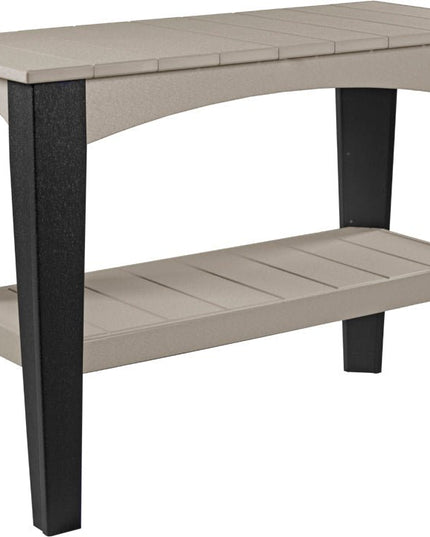 LuxCraft Island Buffet Table (Weatherwood & Black)