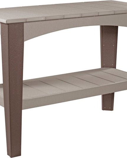 LuxCraft Island Buffet Table (Weatherwood & Chestnut Brown)