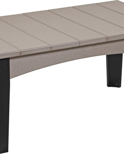 LuxCraft Island Coffee Table (Weatherwood & Black)