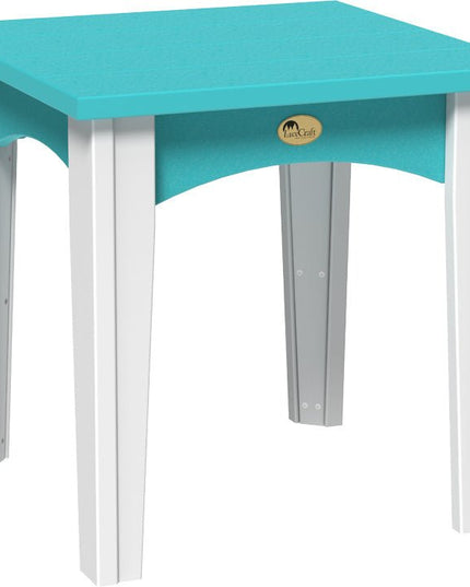 LuxCraft Island End Table (Aruba Blue & White)