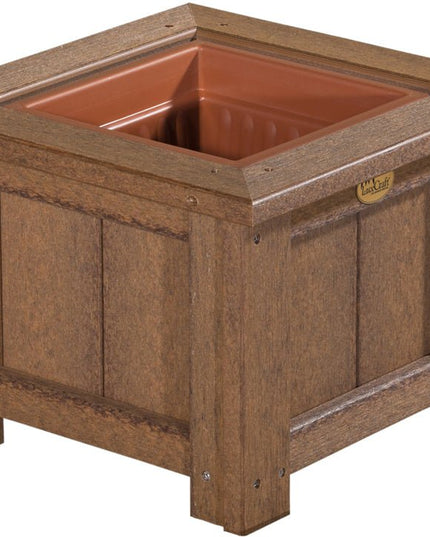 LuxCraft Poly 15" Square Planter (Antique Mahogany)