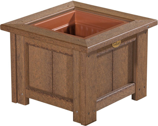LuxCraft Poly 15" Square Planter (Antique Mahogany)