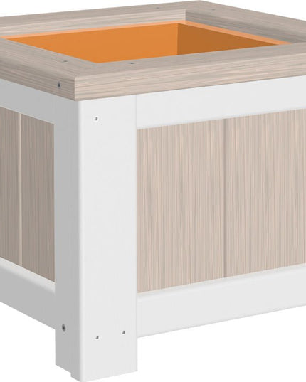 LuxCraft Poly 15" Square Planter (Birch & White)