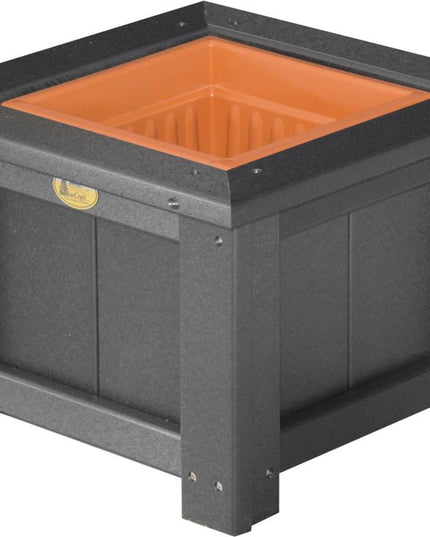 LuxCraft Poly 15" Square Planter (Black)