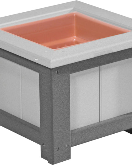 LuxCraft Poly 15" Square Planter (Dove Gray & Slate)